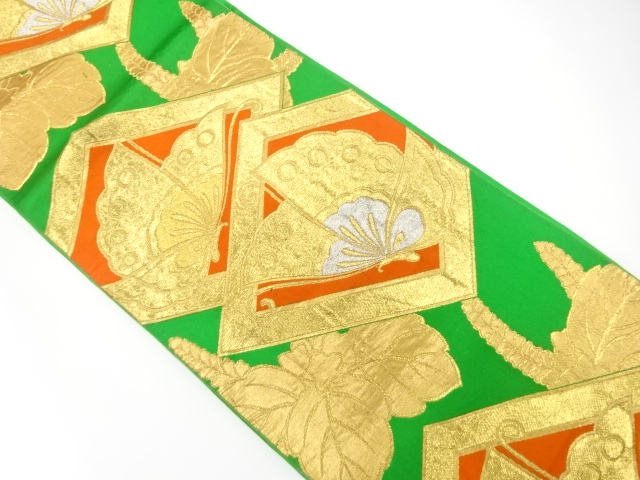 JAPANESE KIMONO / ANTIQUE FUKURO OBI / SILK / WOVEN RHOMBUS